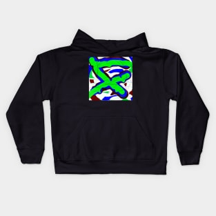 Bright green and blue Kids Hoodie